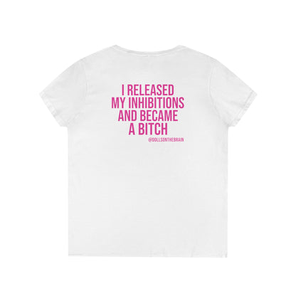 InhiBITCHions V-Neck Tee