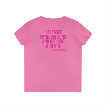 InhiBITCHions V-Neck Tee