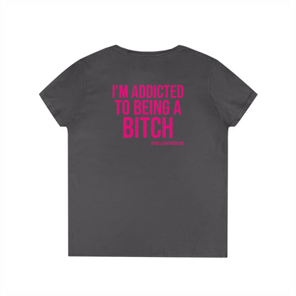 BITCHaholic V-Neck Tee