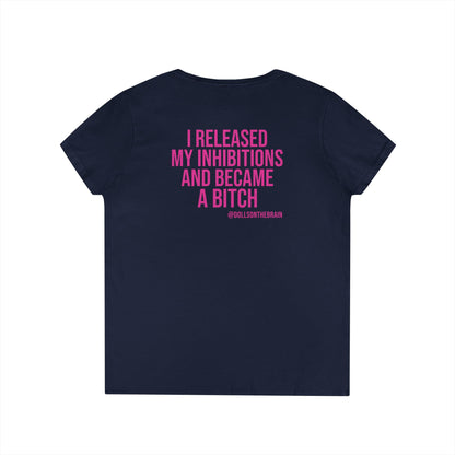 InhiBITCHions V-Neck Tee